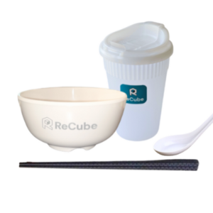 reusable tableware bundle with bowl, chopsticks, cup and chinese spoon套餐 B