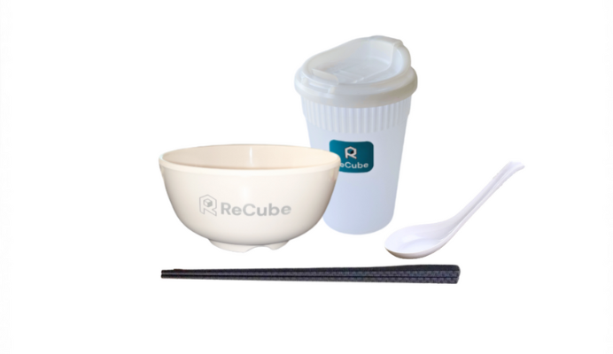 reusable tableware bundle with bowl, chopsticks, cup and chinese spoon套餐 B